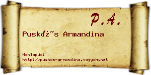 Puskás Armandina névjegykártya